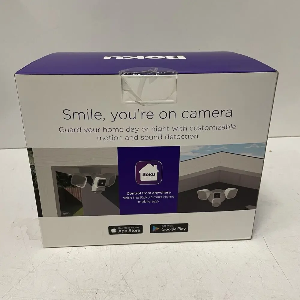 Roku Smart Home Floodlight Camera SE Wi-Fi Connected, Wired Surveillance Camera - Picture 3 of 4